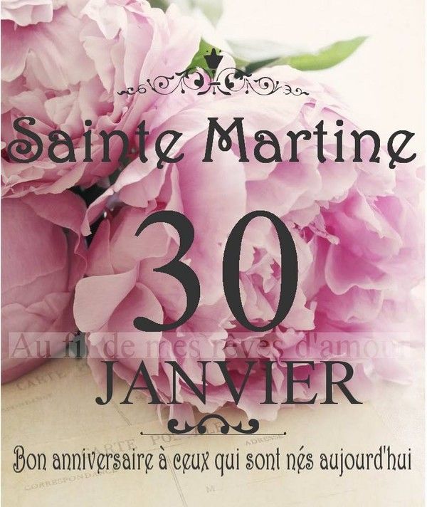 30 JANVIER : SAINTE MARTINE