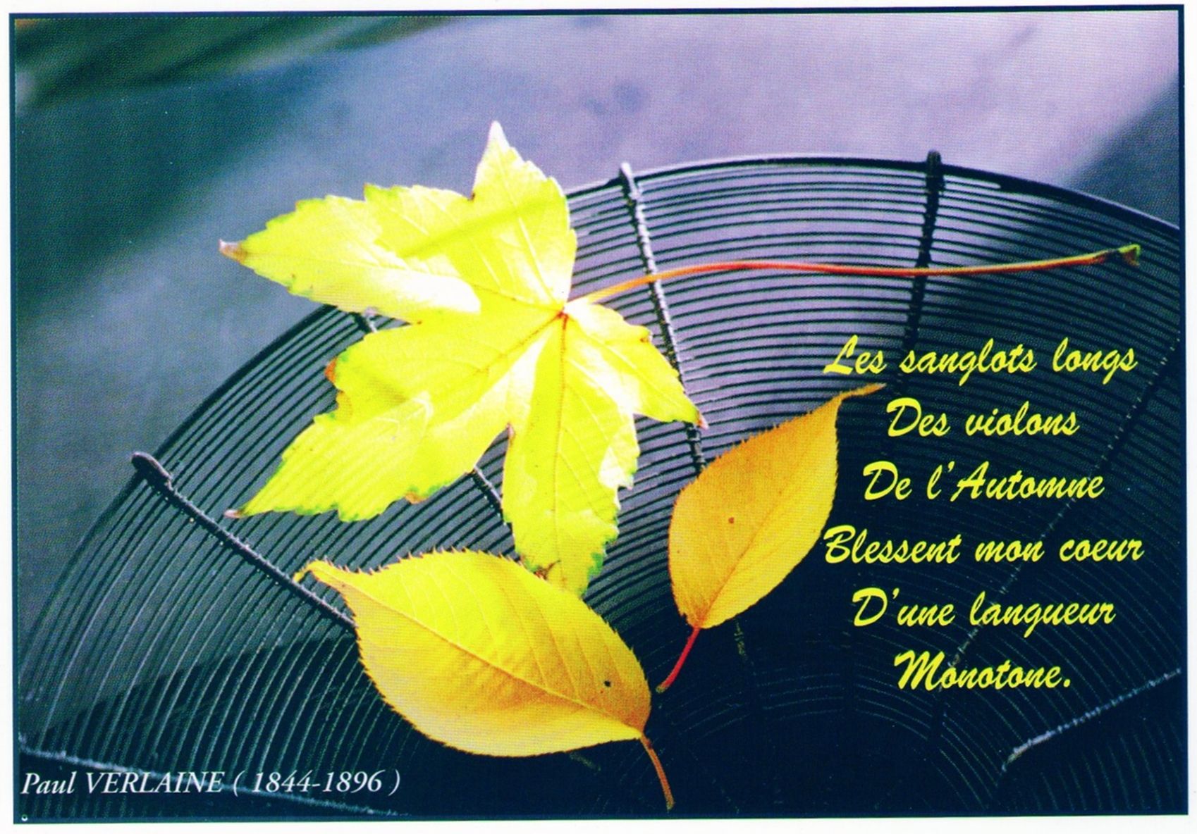 Les Feuilles D'automne Poeme Verlaine VERLAINE : CHANSON D'AUTOMNE